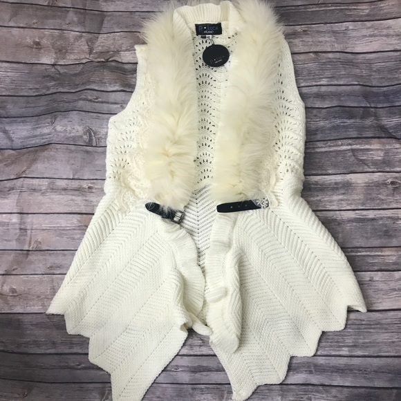 P LUCA NWT Faux Fur Vest ONE SIZE - Picture 1 of 5